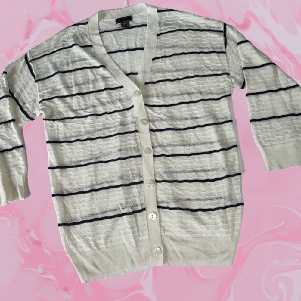 Lightweight cream and black sweater